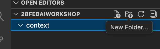 VS Code context folder